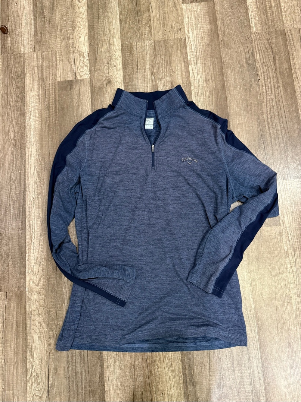 Callaway Heathered Navy Zip-Up Pullover Size M